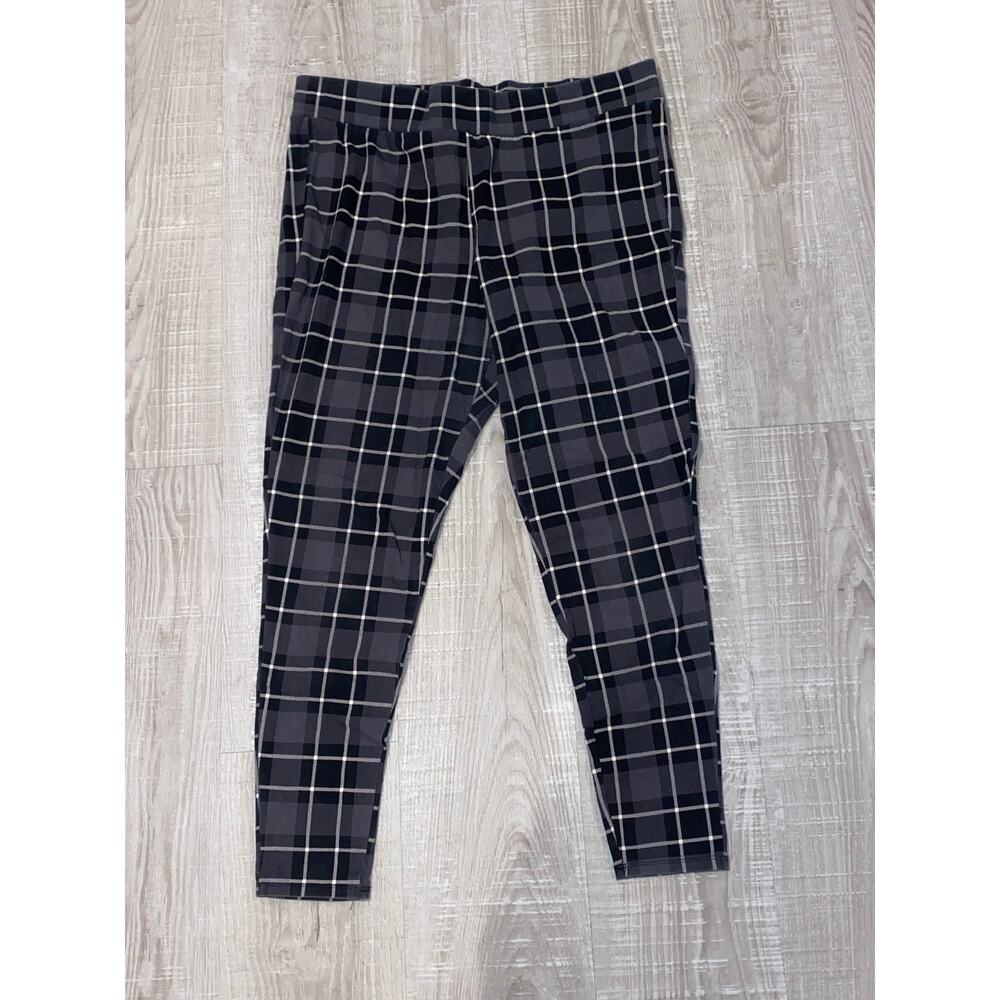 Torrid Women Pants 2 Gray Plaid Modern Slim High Rise Trouser Pull On 26" Inseam